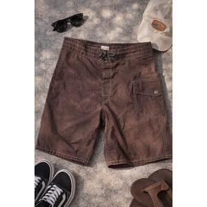 y2k surf brown board shorts lace up vintage skater beach trunks
